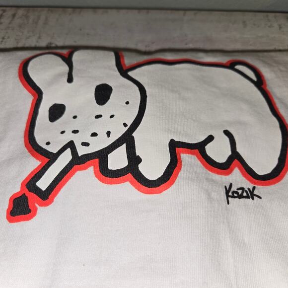 Kozik X Kidrobot Smorking labbit Tshirt Sz Med Y2K - Picture 8 of 9